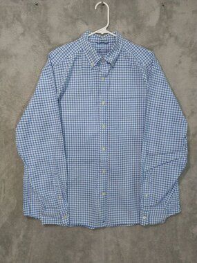 Vineyard Vines Shirt Mens XL Blue Plaid On The Go Performance Long Sleeve